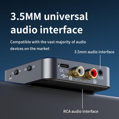 2-in-1 Bluetooth 5.4 Audio Transceiver HiFi Transmitter/Receiver, HD Calls, RCA/3.5mm AUX for Car/Home Stereo, BT200
