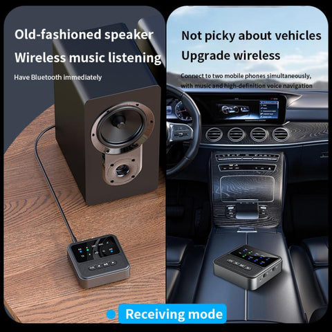 2-in-1 Bluetooth 5.4 Audio Transceiver HiFi Transmitter/Receiver, HD Calls, RCA/3.5mm AUX for Car/Home Stereo, BT200