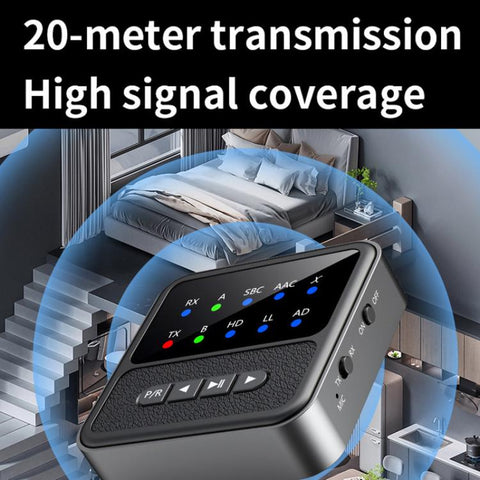 2-in-1 Bluetooth 5.4 Audio Transceiver HiFi Transmitter/Receiver, HD Calls, RCA/3.5mm AUX for Car/Home Stereo, BT200