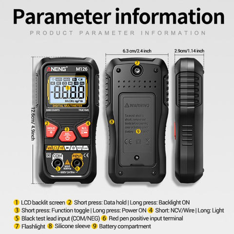 ANENG Anti-burn Electrical Digital Display Fully Automatic Digital Multimeter, M126