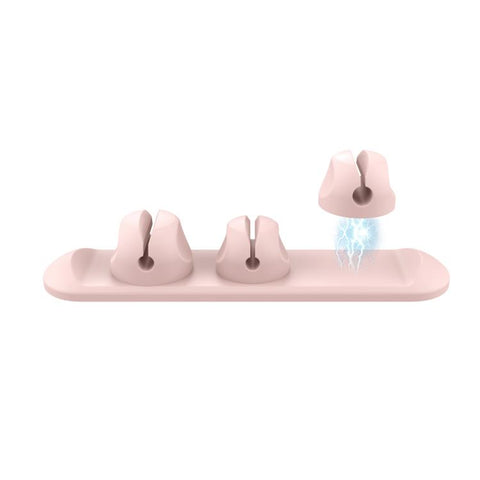 AhaStyle PT-CY15 3 In 1 Magnetic Silicone Cable Organizer Desktop Cable Storage Stand