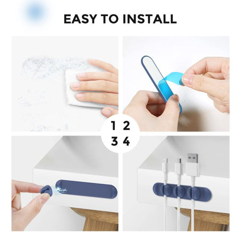 AhaStyle PT-CY15 3 In 1 Magnetic Silicone Cable Organizer Desktop Cable Storage Stand
