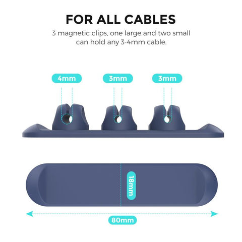 AhaStyle PT-CY15 3 In 1 Magnetic Silicone Cable Organizer Desktop Cable Storage Stand