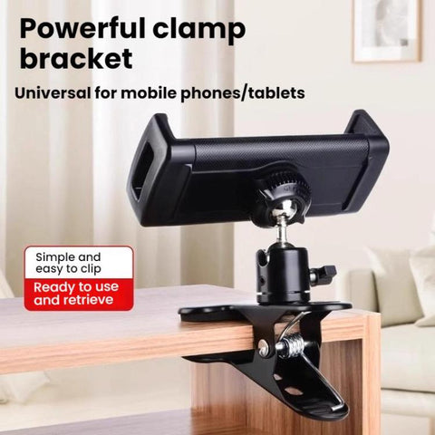 Metal Clamp Gimbal Desktop Holder, For Phones, For Phones And Tablets
