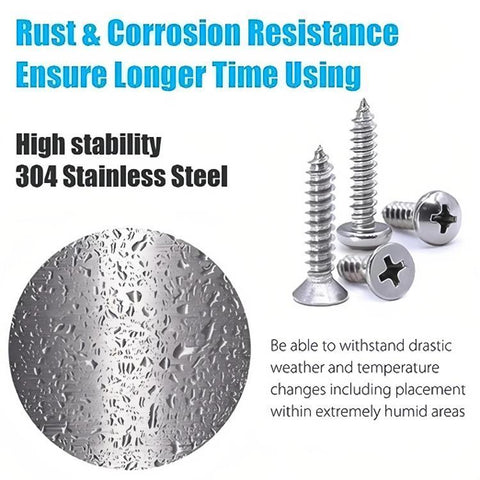 800pcs /Set Metric M2 Carbon Steel Phillips Self-Drilling Screw Kit, 800pcs /Set Round Head, 800pcs /Set Flat Head