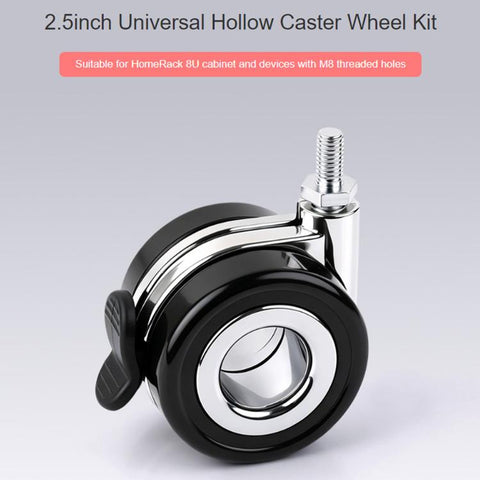 Waveshare For HomeRack 2.5-inch (60mm) Hollow Caster Wheel Kit With Brakes