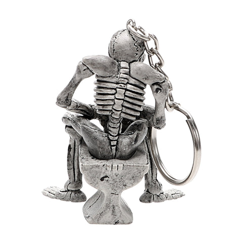 Car Key Rings Toilet Skulls Keychain Cool Purse Bag Decor Key Chain Rubber Mini Auto Keyfob Car Styling Interior Accessories, Skull Shape