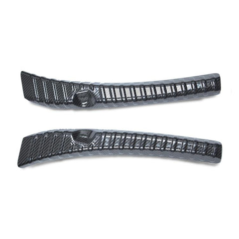 For Tesla 2024+ Model 3 Highland Stainless Steel Trunk Sill Guard, Carbon Fiber Texture, Black Brushed Finish, Silver