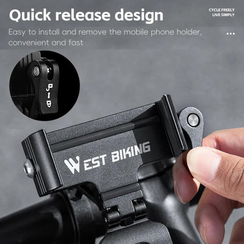 WEST BIKING Bicycle Phone Mount Aluminum Alloy Road / Mountain Bike Navigation Holder, Handlebar Black, Handlebar Silver, Handlebar Red, Stem Black, Stem Silver, Stem Red