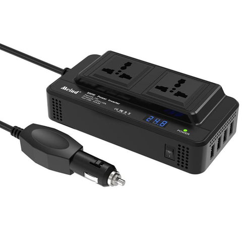 Meind 200W Car Inverter To 220V Fast Charging Dual Socket, Universal 12V, Universal 24V