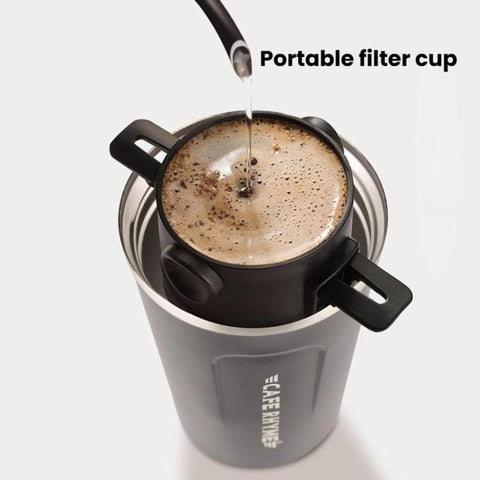 Portable Paperless Coffee Filter Cup Coffee Drip Filter Cone, White, Black, Black With Base, White With Base