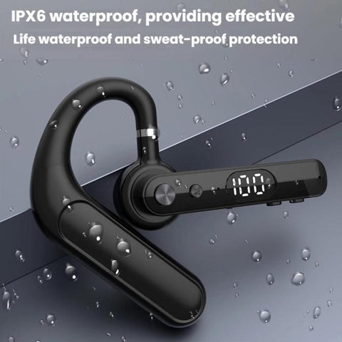 F10 With Mute Button Digital Display Monaural Noise Reduction On-Ear Bluetooth Earphone, F10