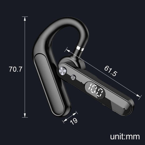 F10 With Mute Button Digital Display Monaural Noise Reduction On-Ear Bluetooth Earphone, F10