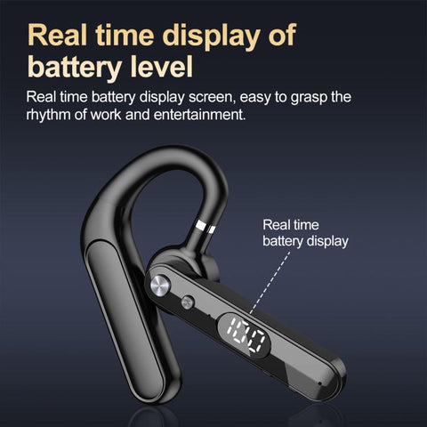 F10 With Mute Button Digital Display Monaural Noise Reduction On-Ear Bluetooth Earphone, F10