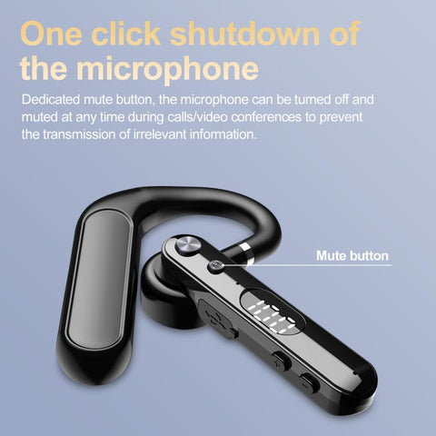 F10 With Mute Button Digital Display Monaural Noise Reduction On-Ear Bluetooth Earphone, F10