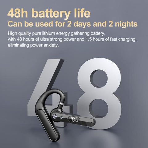 F10 With Mute Button Digital Display Monaural Noise Reduction On-Ear Bluetooth Earphone, F10