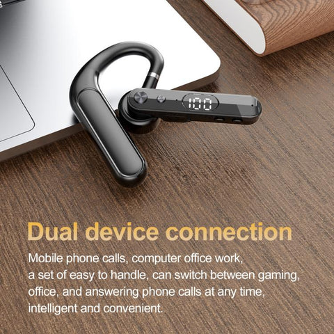F10 With Mute Button Digital Display Monaural Noise Reduction On-Ear Bluetooth Earphone, F10