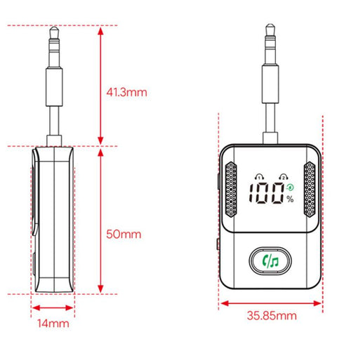BR16 Car Bluetooth Dual-Microphone Receiver-Transmitter Long Lasting Audio Adapter, BR16