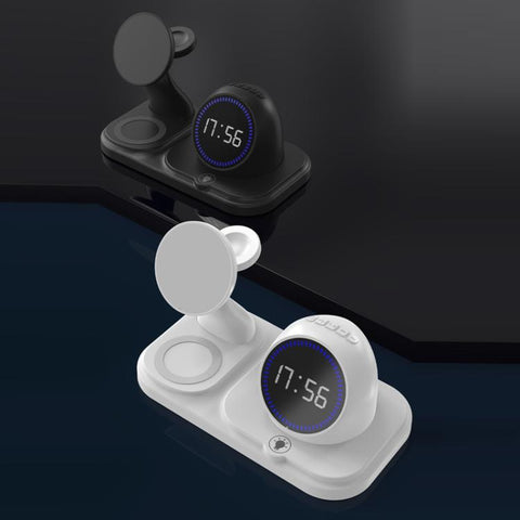 6 in 1 Desktop Magnetic Wireless Charging Clock Countdown RGB Bluetooth Speaker