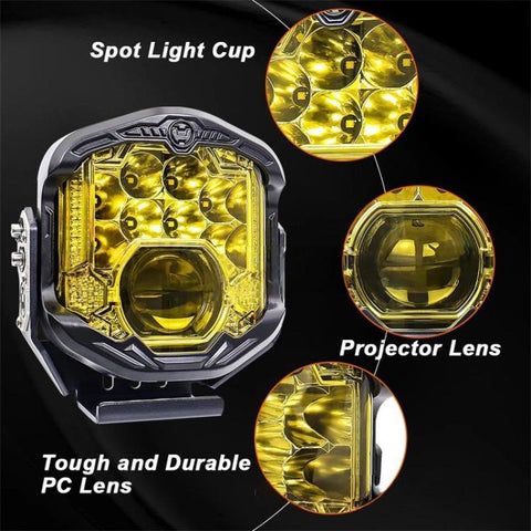 OL-21W04Y 7 Inch LED Long-Distance Headlight Angel Eye Background Work Light
