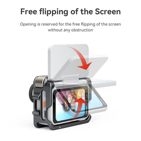 AMagisn Metal Cage For Insta360 GO Ultra Quick Release Protective Frame With Silicone Cover