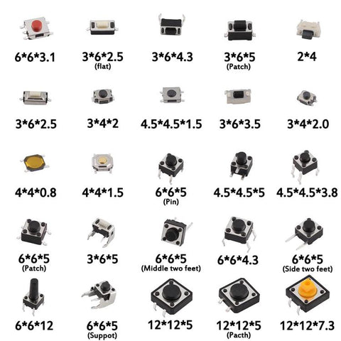 125pcs /Set Car Button Micro Tactile Switch, 125pcs /Set