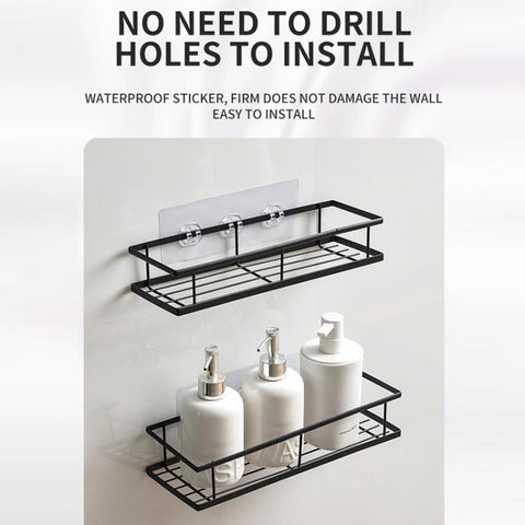 Wall-mounted Punch-free Bathroom Toiletry Storage Rack