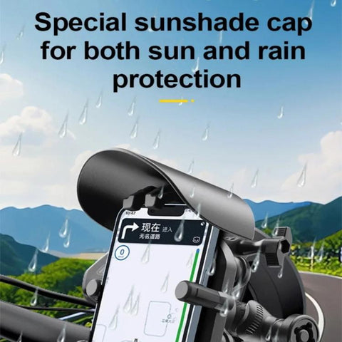 Wireless Charging Motorcycle Phone Holder with Sun Visor & Anti-Theft Lock 360-degree Rotation, Camera Compatible, Handbar Version, Mirror Version