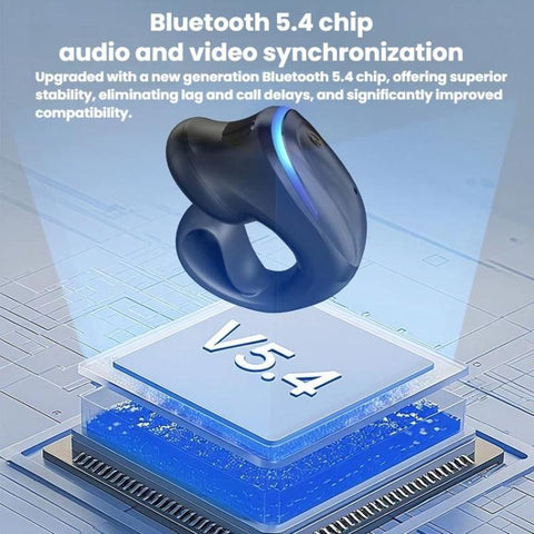 GD29 IPX5 Waterproof Over-Ear Clip Bluetooth Earphone Bluetooth 5.4 Noise Reduction Earphone, Single Black, Single White, Single Skin