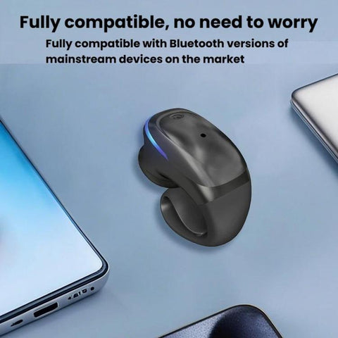 GD29 IPX5 Waterproof Over-Ear Clip Bluetooth Earphone Bluetooth 5.4 Noise Reduction Earphone, Single Black, Single White, Single Skin