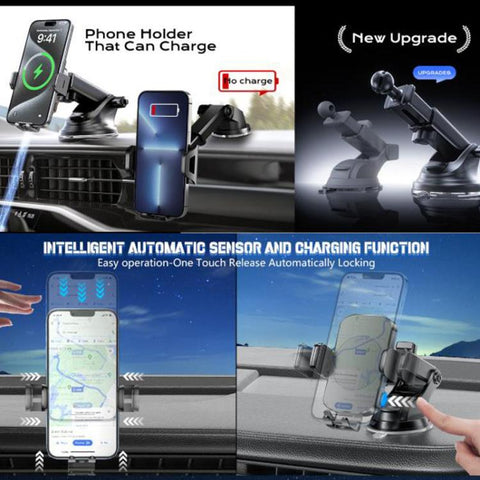 5W-15W Air Vent Car Wireless Charging Mount Smart Sensor Mount For Phone Charging, M15A