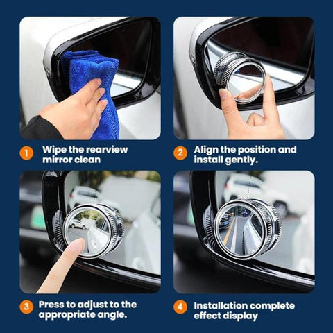 Car Suction Cup Type Wide-angle Reversing Mirror With Rain Guard, Silver, Black, White, Red, Blue