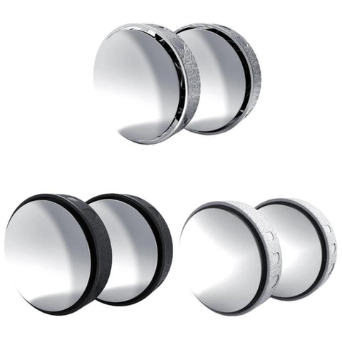 Car Suction Cup Type 360-Degree Adjustable Wide-View Reversing Mirror, Silver Pattern, Black Pattern, White Pattern