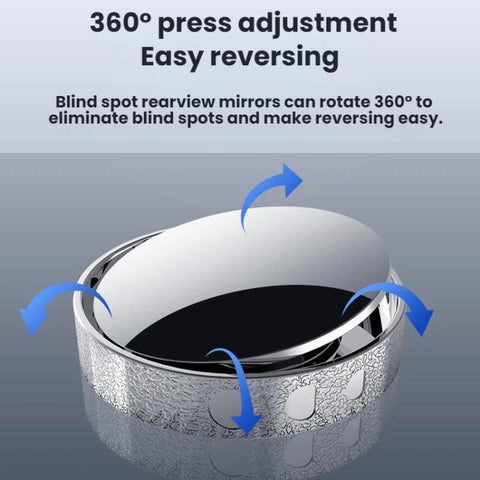 Car Suction Cup Type 360-Degree Adjustable Wide-View Reversing Mirror, Silver Pattern, Black Pattern, White Pattern