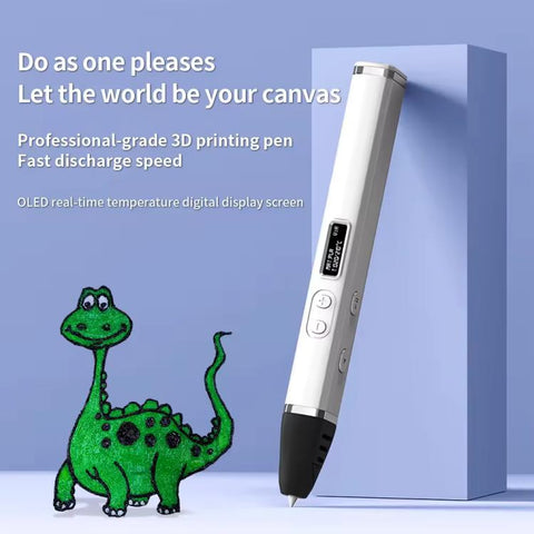 3D Printing Pen Kit With Detachable Body, HD OLED Screen & Precise Temperature Control – 3-Speed Adjustable, Without Plug, US Plug, EU Plug