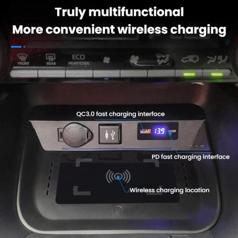 For Toyata RAV4 Wireless Car Charger With Digital Display, 15W Left, 15W Right