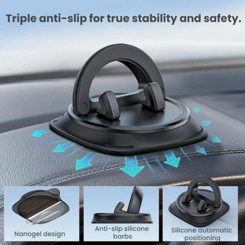 Car Dashboard Navigation Phone Anti-slip Mat Clip-on Mounting Bracket