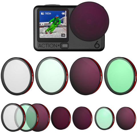 For DJI Osmo Action 6 BRDRC Lens Filter Accessories, UV, CPL, ND16, Black Diffusion, UV+CPL+ND16, CPL+ND16+ND32+ND64
