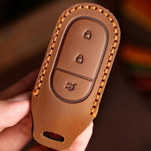 For Leapmotor C11 / S01 / C01 Hallmo Genuine Leather Car Key Cover