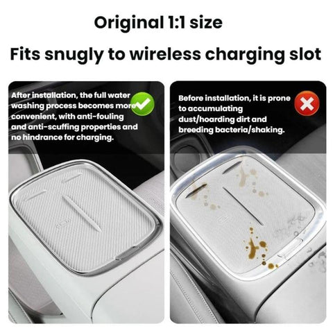 For 2025 Leapmotor B10 Center Console Wireless Charging Silicone Protective Anti-Slip Mat, Purple Half-coverage, Purple Full-coverage, Gray Half-coverage, Gray Full-coverage