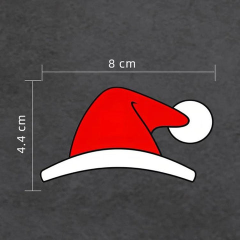 5pcs Waterproof Christmas Hat Car Window Decals Holiday Automotive Stickers