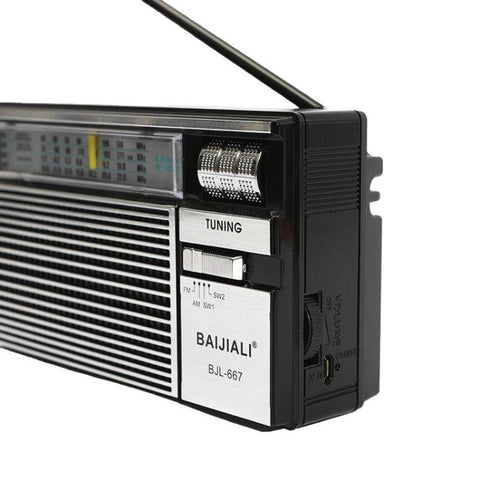 BAIJIALI BJL-667 FM AM SW Multi-Band Radio Portable Radio With Independent Knob, BAIJIALI BJL-667
