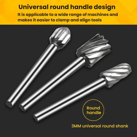 10pcs /Box HSS Rotary File Woodworking Tools Root Carving File, 10pcs /Box Rotary File