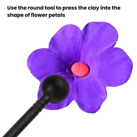 Soft Pottery Clay Indentation Sculpting Pen DIY Baking Flipper Stick Pottery Clay Flower Modeling Tool, 3sets Sculpting Pen