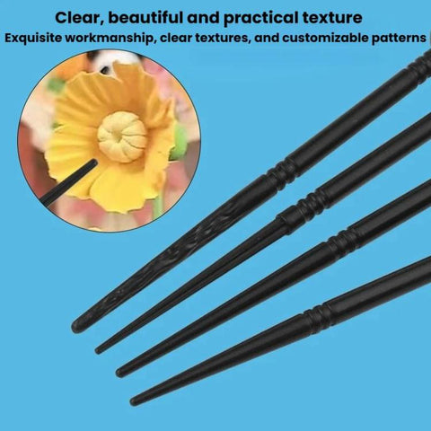 Soft Pottery Clay Indentation Sculpting Pen DIY Baking Flipper Stick Pottery Clay Flower Modeling Tool, 3sets Sculpting Pen