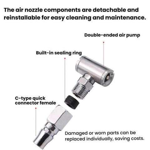 Car Tire Inflation Nozzle Tire Air Nozzle, Double Head, Single Head