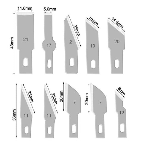 Metal Engraving Knife Set Model Paper Engraving Cutter, 13pcs /Box
