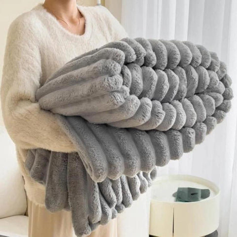 Rabbit Plush Multi-Functional Sofa/Car Blanket, 70x100cm, 100x150cm, 120x200cm, 150x200cm, 180x200cm, 200x230cm