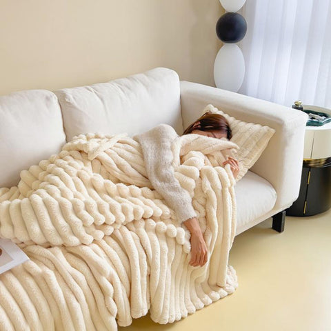 Rabbit Plush Multi-Functional Sofa/Car Blanket, 70x100cm, 100x150cm, 120x200cm, 150x200cm, 180x200cm, 200x230cm