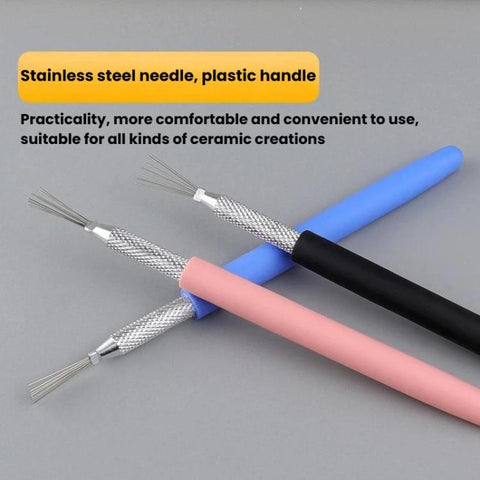 3pcs Soft Pottery Clay Modeling Sculpting Tools Clay Texture Brush DIY Making Aids, 3pcs Texture Brush